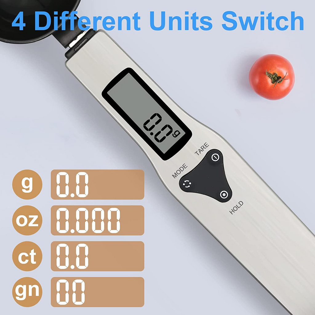 Precision Digital Measuring Spoon Scale | 0.1g Accuracy | 4 Units