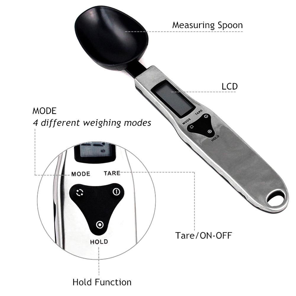Precision Digital Measuring Spoon Scale | 0.1g Accuracy | 4 Units