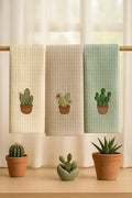 Desert Bloom Embroidered Tea Towel